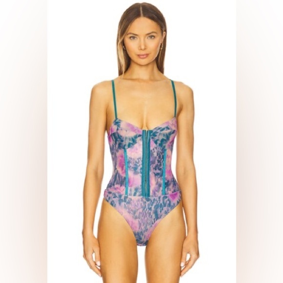 Free People - Printed Night Rhythm Body Suit (M) - Picture 1 of 7